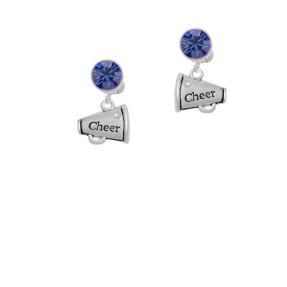 Cheer Megaphone with AB Crystal Crystal Clip On Earrings Image 7