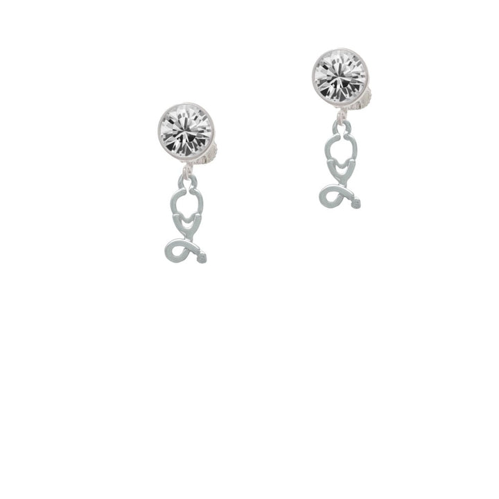 Stethoscope Crystal Clip On Earrings Image 1