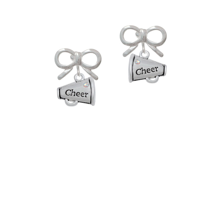 Cheer Megaphone with AB Crystal Crystal Clip On Earrings Image 9