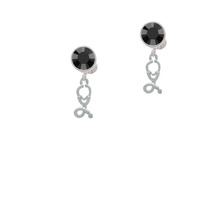 Stethoscope Crystal Clip On Earrings Image 3