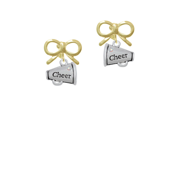 Cheer Megaphone with AB Crystal Crystal Clip On Earrings Image 10