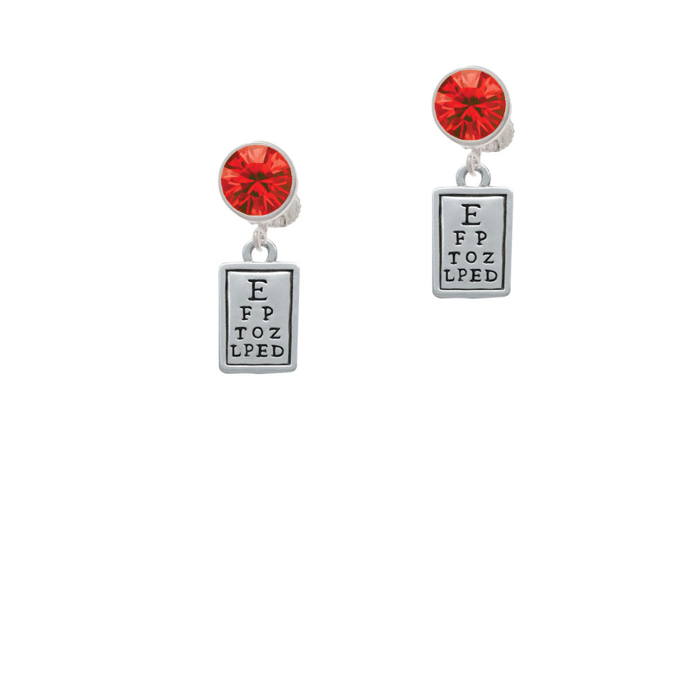 Eye Chart Crystal Clip On Earrings Image 4