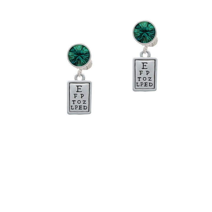 Eye Chart Crystal Clip On Earrings Image 6