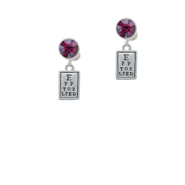 Eye Chart Crystal Clip On Earrings Image 8