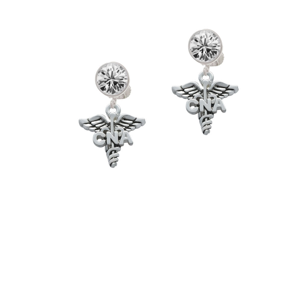 Caduceus - CNA Crystal Clip On Earrings Image 2