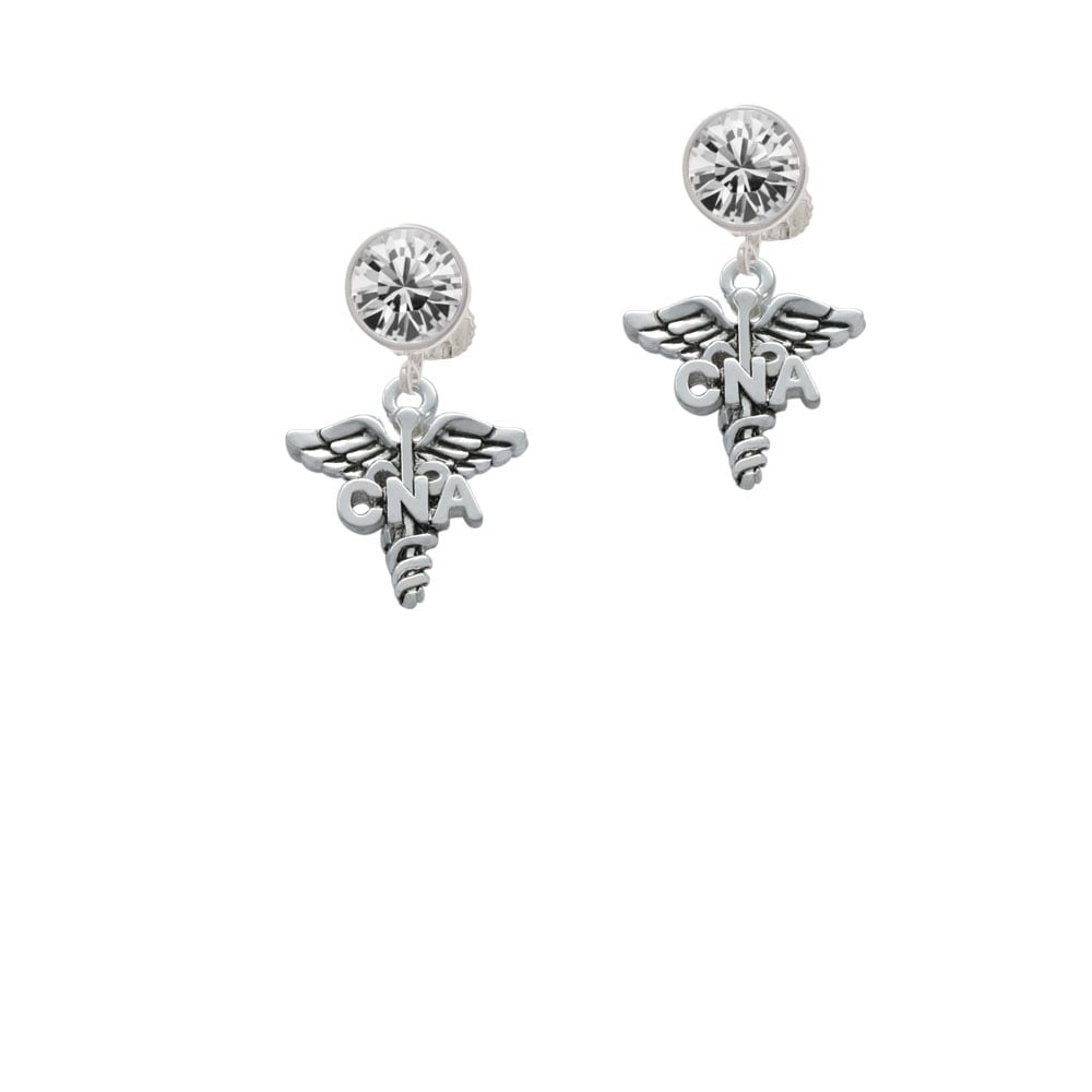 Caduceus - CNA Crystal Clip On Earrings Image 1