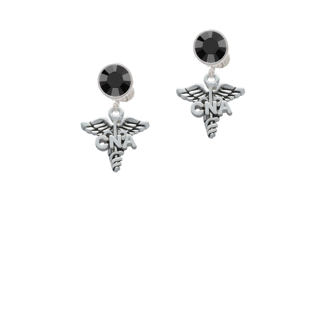 Caduceus - CNA Crystal Clip On Earrings Image 3