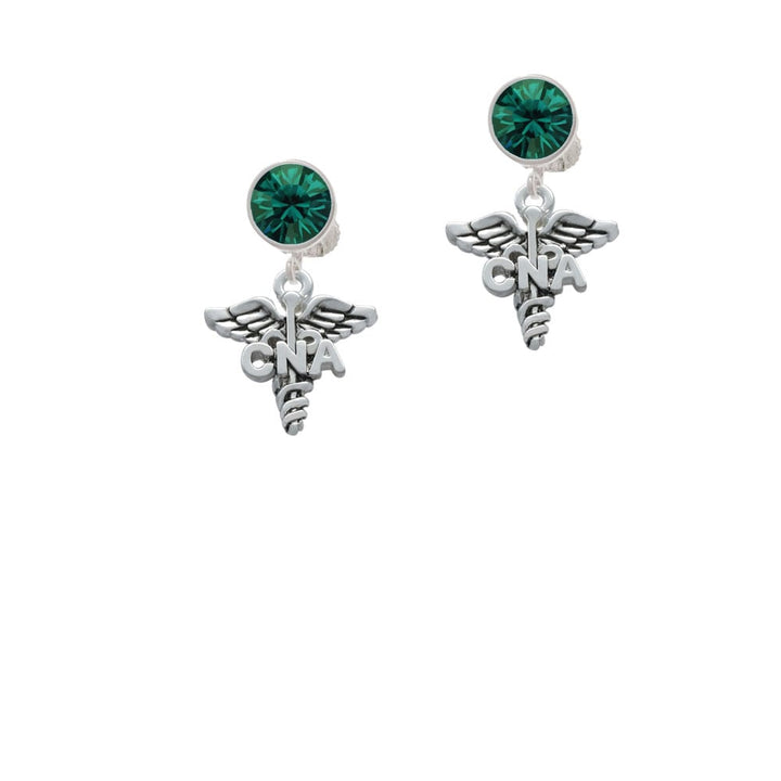 Caduceus - CNA Crystal Clip On Earrings Image 1