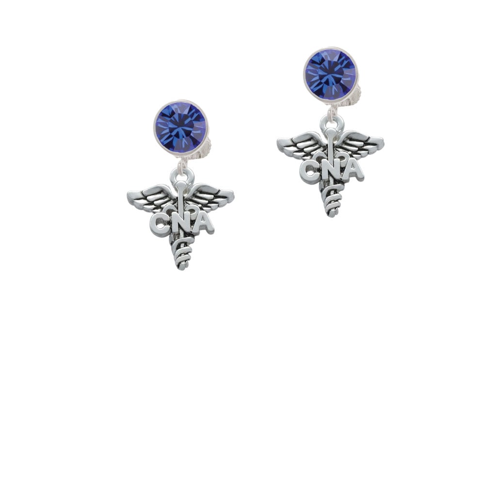 Caduceus - CNA Crystal Clip On Earrings Image 1