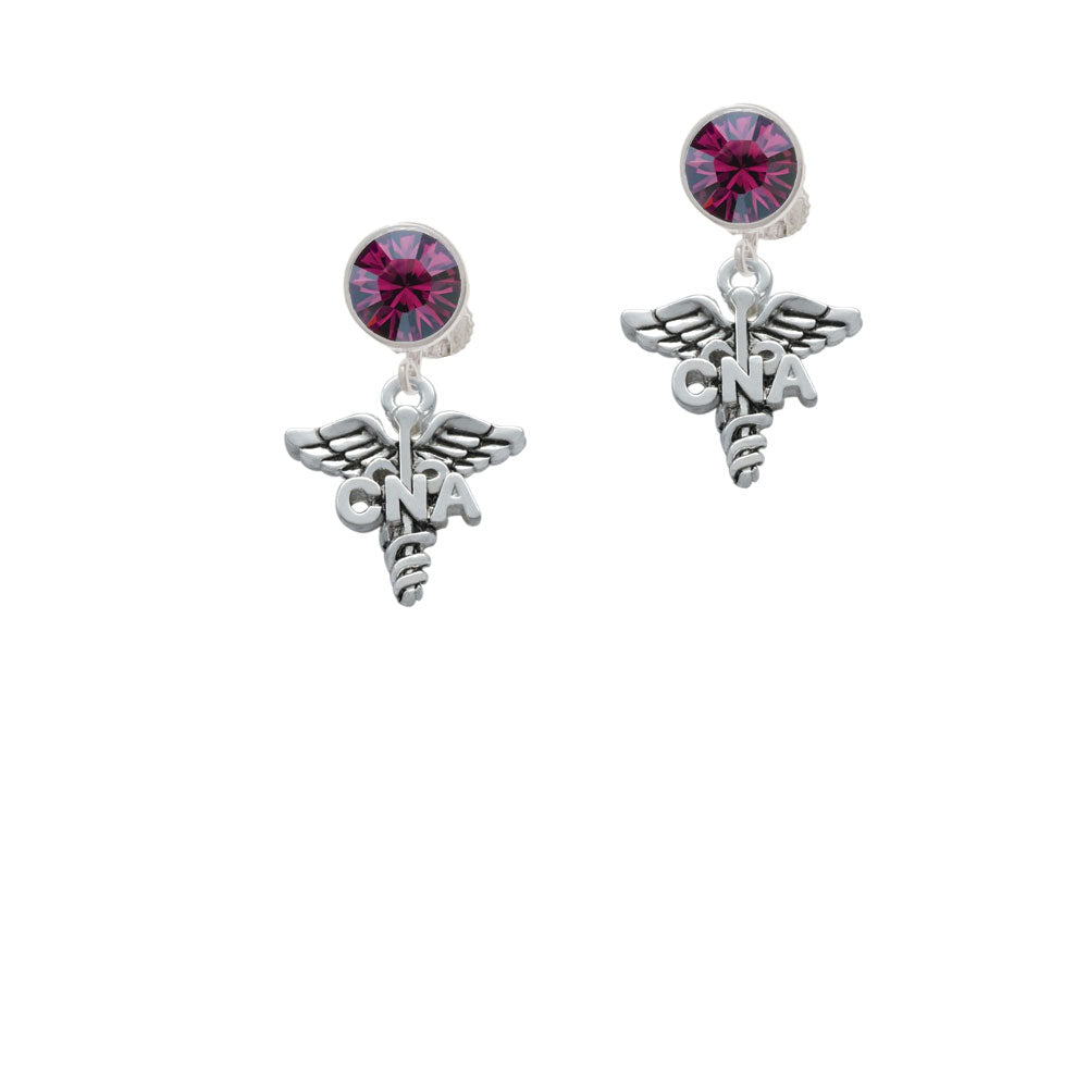 Caduceus - CNA Crystal Clip On Earrings Image 8