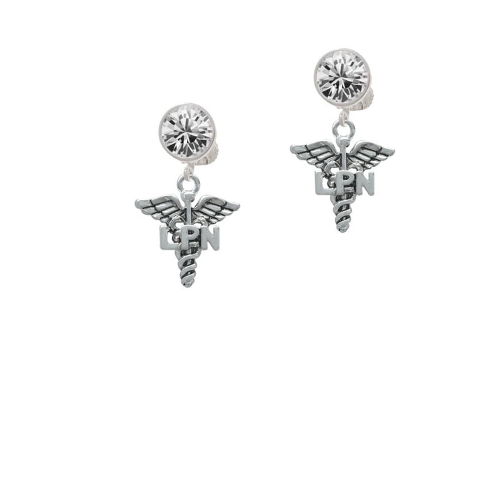 Caduceus - LPN Crystal Clip On Earrings Image 2