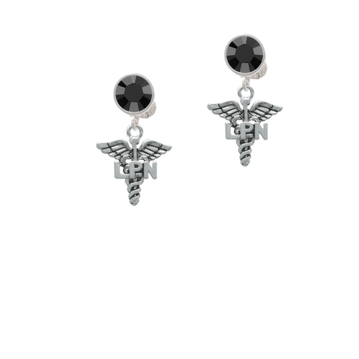 Caduceus - LPN Crystal Clip On Earrings Image 3