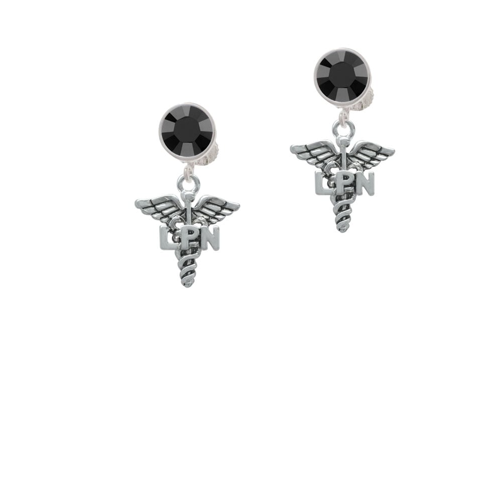 Caduceus - LPN Crystal Clip On Earrings Image 1