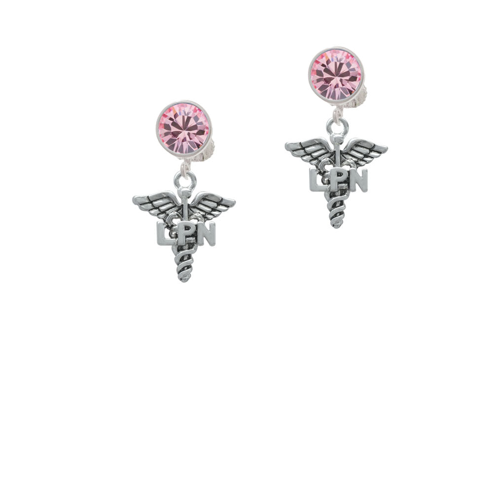 Caduceus - LPN Crystal Clip On Earrings Image 4