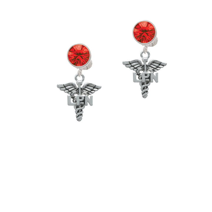 Caduceus - LPN Crystal Clip On Earrings Image 4