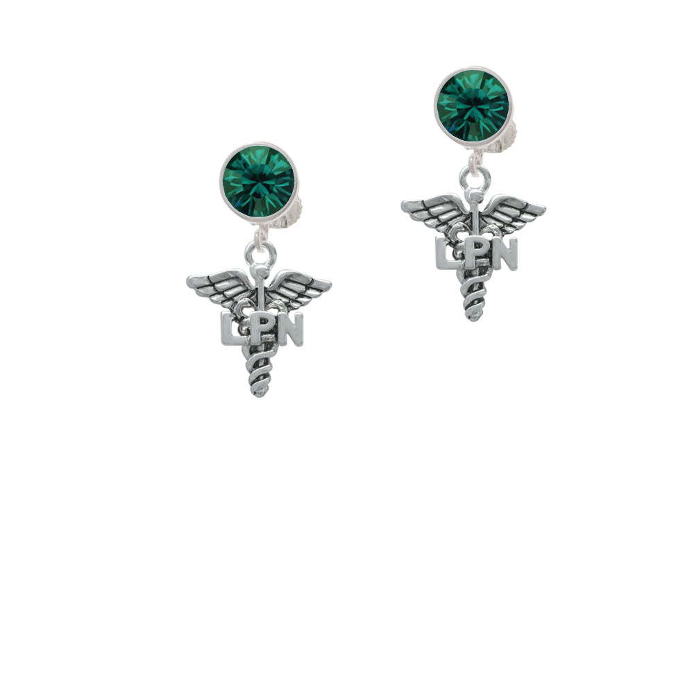 Caduceus - LPN Crystal Clip On Earrings Image 6