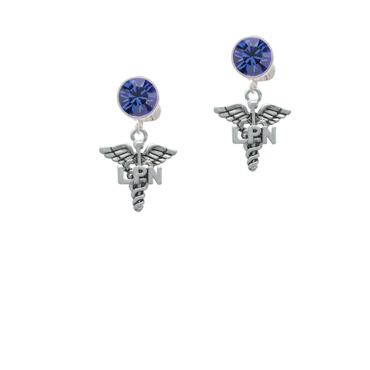 Caduceus - LPN Crystal Clip On Earrings Image 7