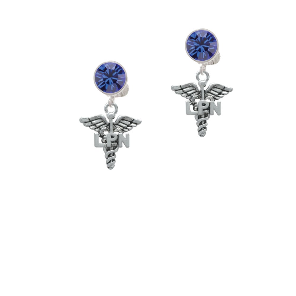 Caduceus - LPN Crystal Clip On Earrings Image 1