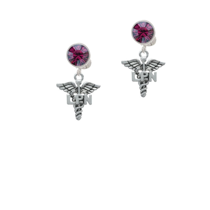 Caduceus - LPN Crystal Clip On Earrings Image 8