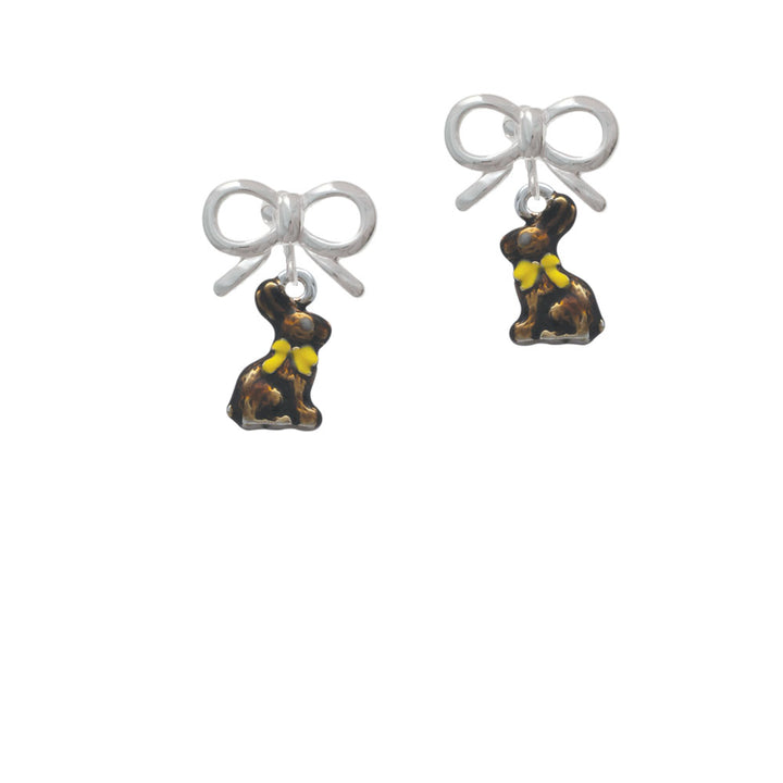 3-D Brown Bunny Crystal Clip On Earrings Image 9