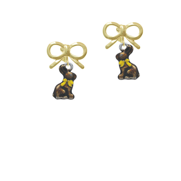 3-D Brown Bunny Crystal Clip On Earrings Image 10