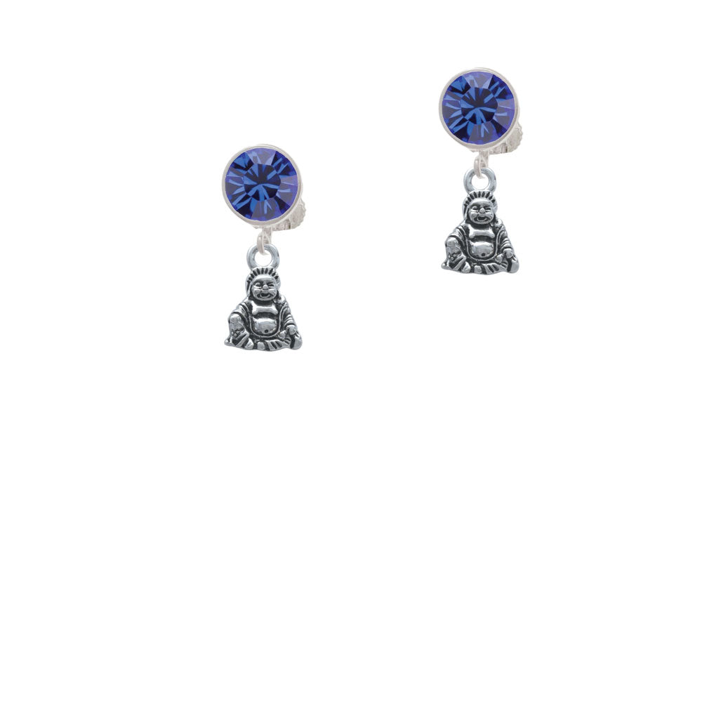 Mini Buddha Crystal Clip On Earrings Image 7