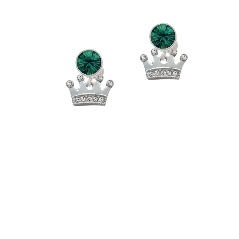 Crown with Clear Crystals Crystal Clip On Earrings Image 6