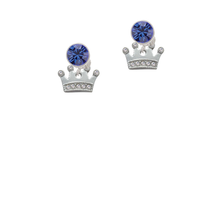 Crown with Clear Crystals Crystal Clip On Earrings Image 7