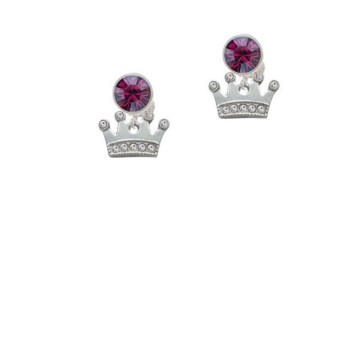 Crown with Clear Crystals Crystal Clip On Earrings Image 8