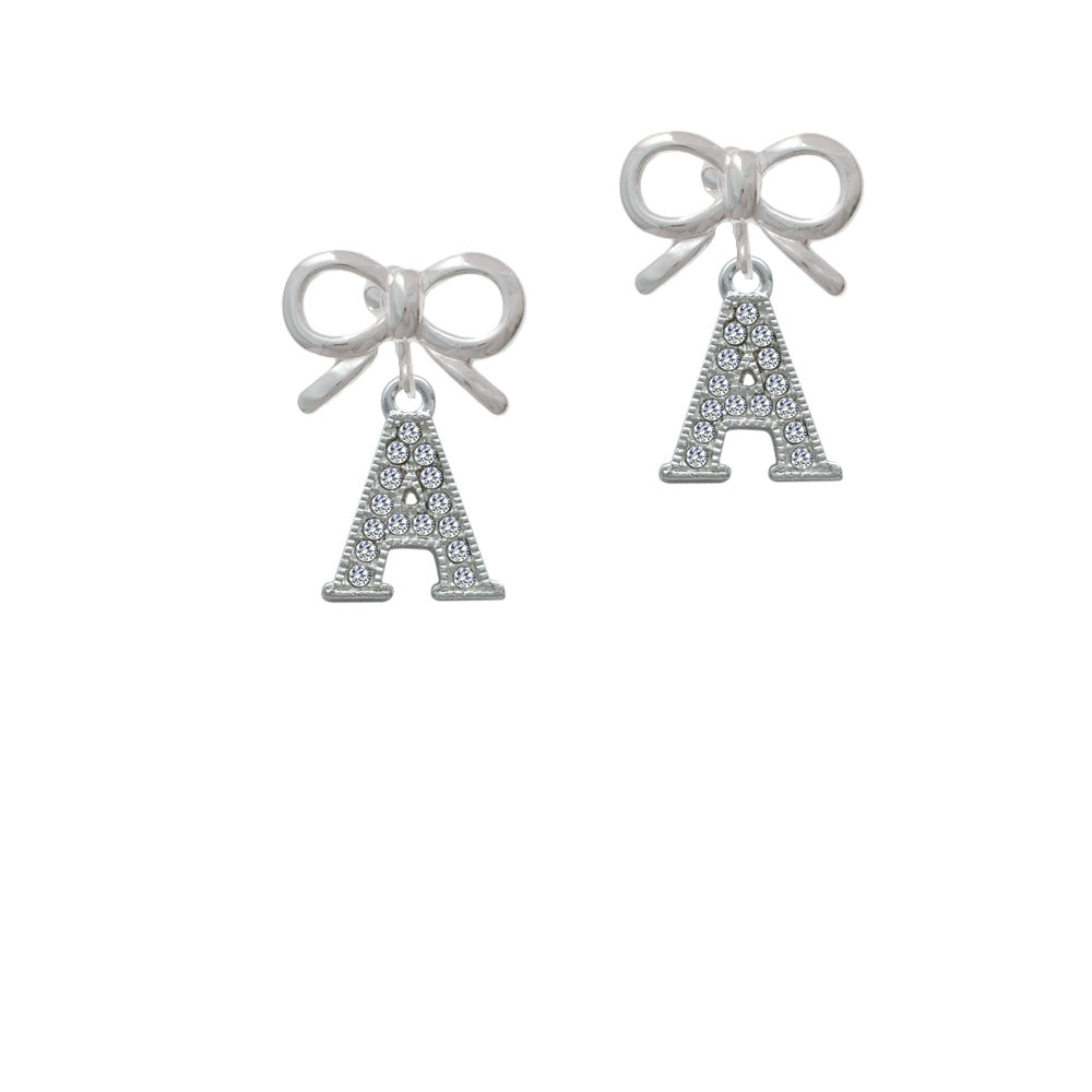 Crystal Initial - A - Beaded Border - Crystal Clip On Earrings Image 9