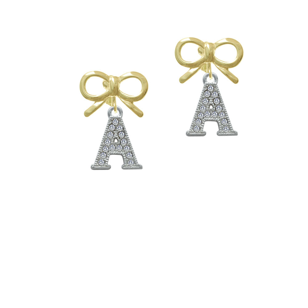 Crystal Initial - A - Beaded Border - Crystal Clip On Earrings Image 10