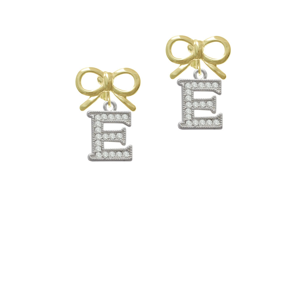 Crystal Initial - E - Beaded Border - Crystal Clip On Earrings Image 10