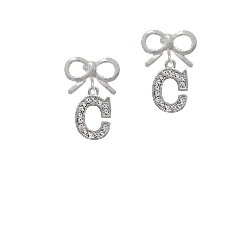 Crystal Initial - C - Beaded Border - Crystal Clip On Earrings Image 9