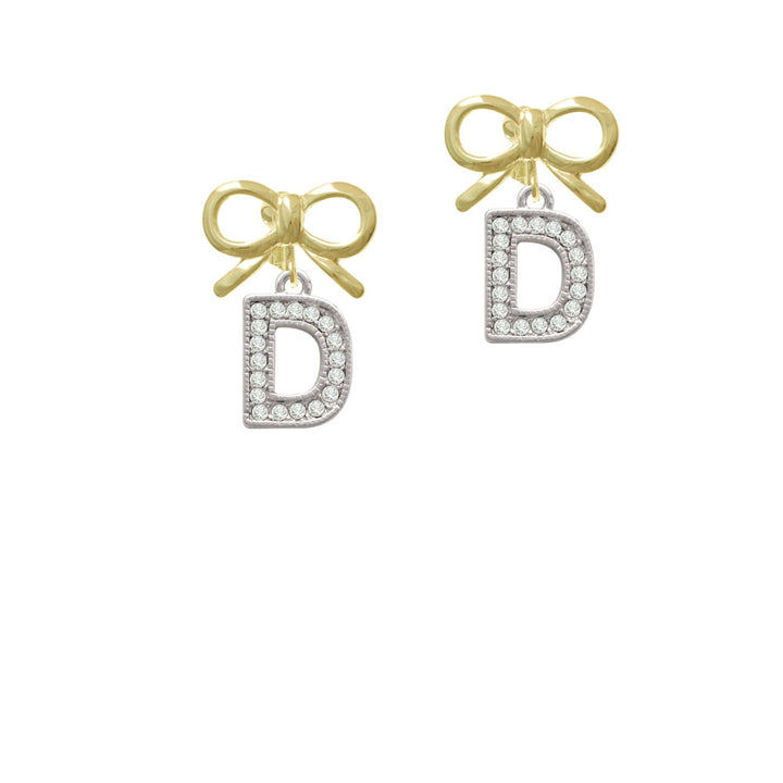 Crystal Initial - D - Beaded Border - Crystal Clip On Earrings Image 10