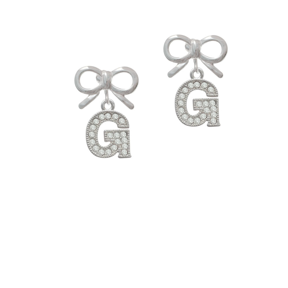 Crystal Initial - G - Beaded Border - Crystal Clip On Earrings Image 9