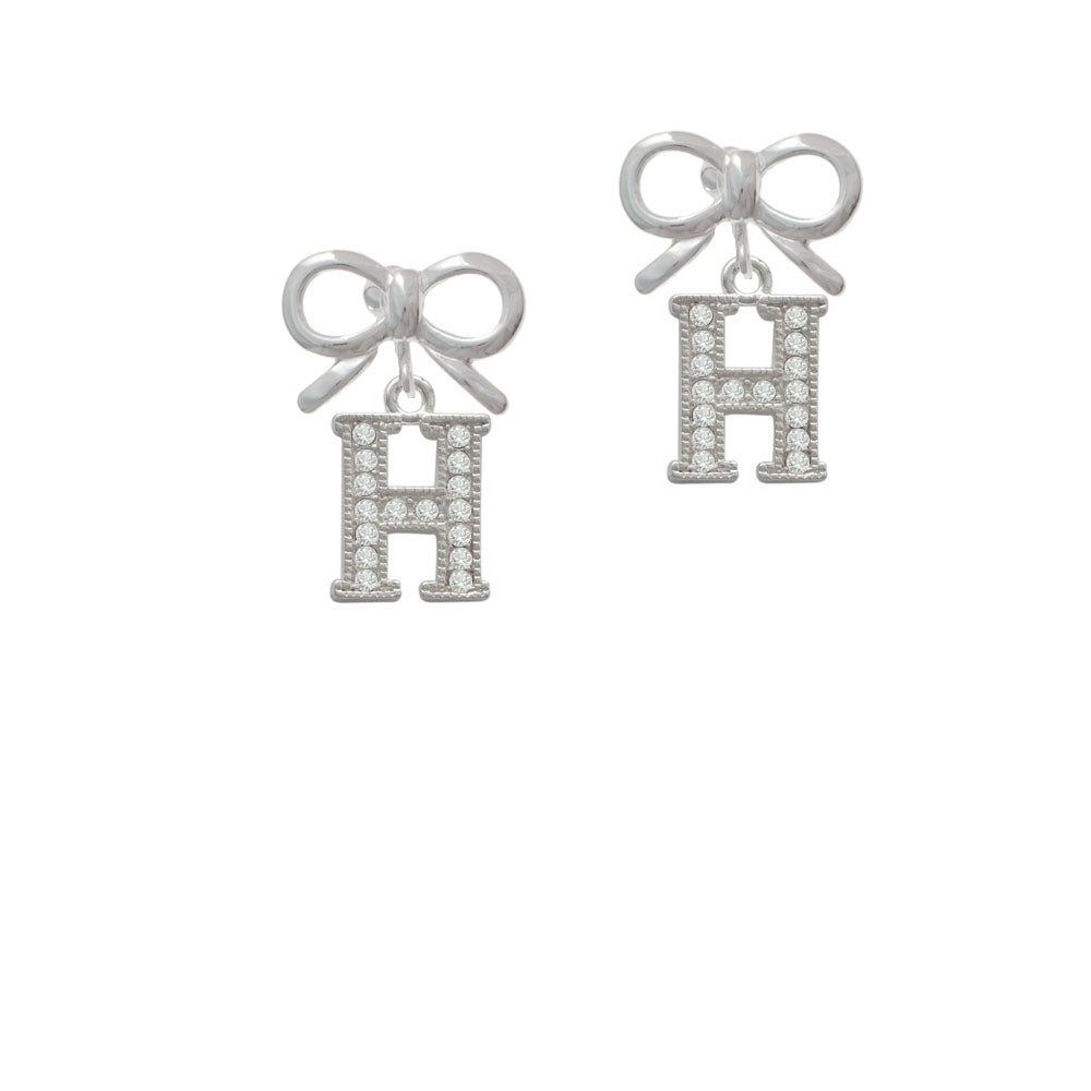 Crystal Initial - H - Beaded Border - Crystal Clip On Earrings Image 9