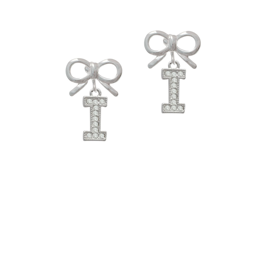 Crystal Initial - I - Beaded Border - Crystal Clip On Earrings Image 9