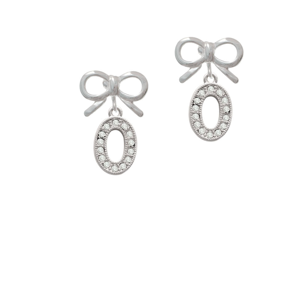 Crystal Initial - O - Beaded Border - Crystal Clip On Earrings Image 9