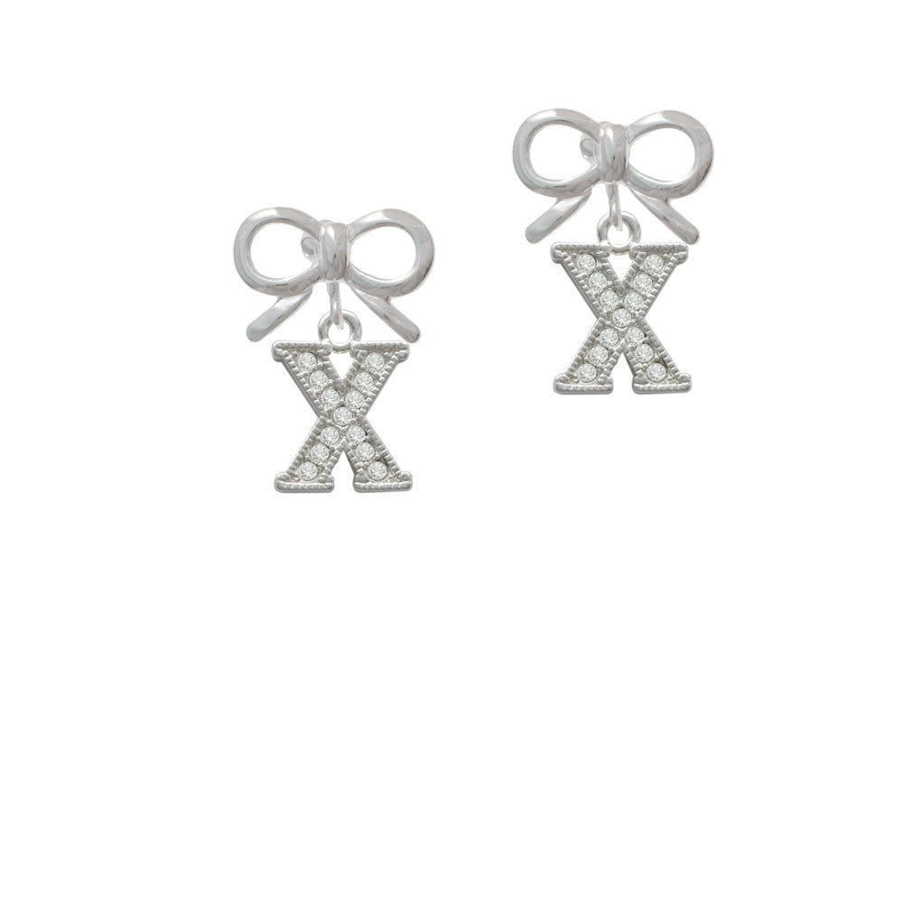 Crystal Initial - X - Beaded Border - Crystal Clip On Earrings Image 9