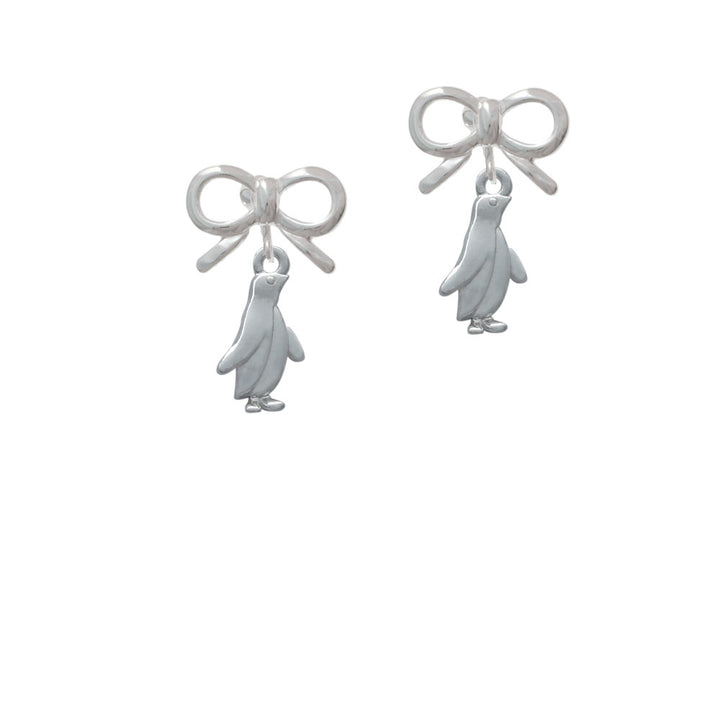 2-D Penguin Crystal Clip On Earrings Image 9