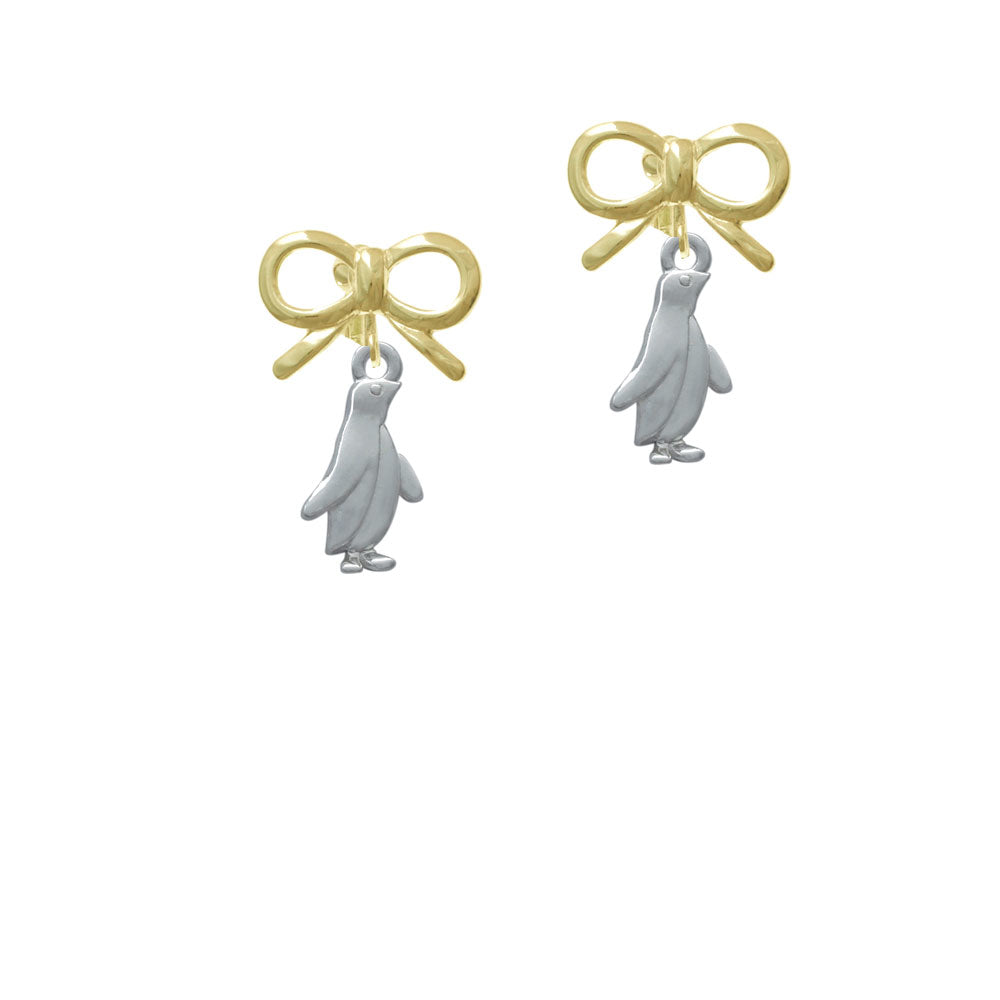 2-D Penguin Crystal Clip On Earrings Image 10