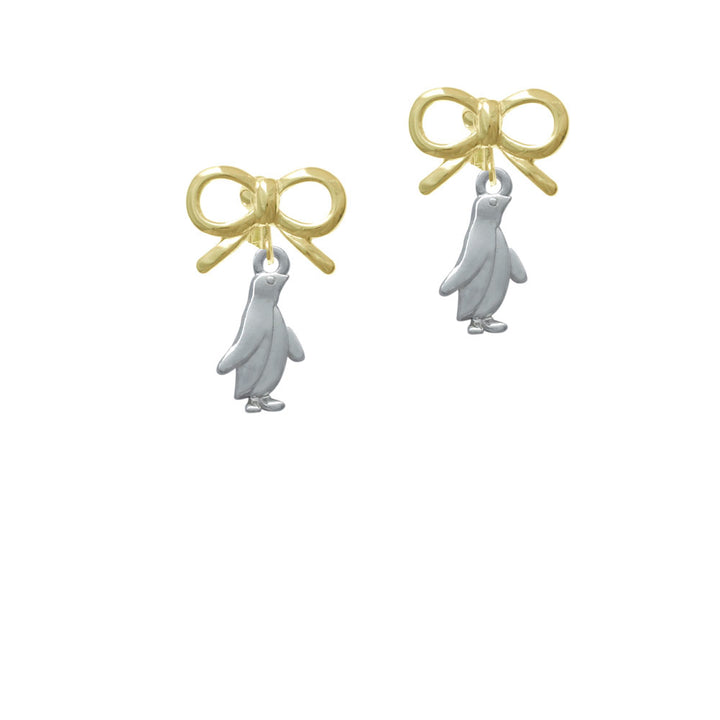 2-D Penguin Crystal Clip On Earrings Image 10