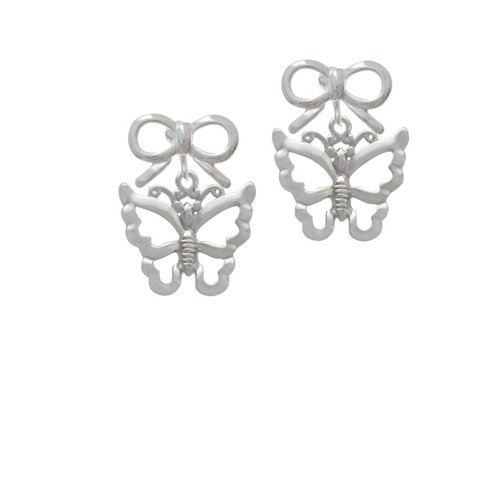 Large Open Butterfly Crystal Clip On Earrings Image 9