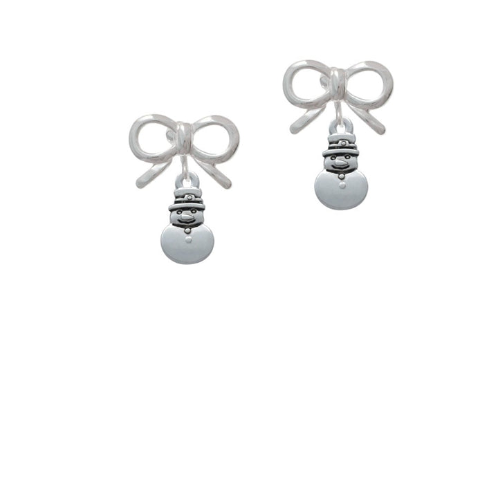 2-D Mini Snowman Crystal Clip On Earrings Image 9