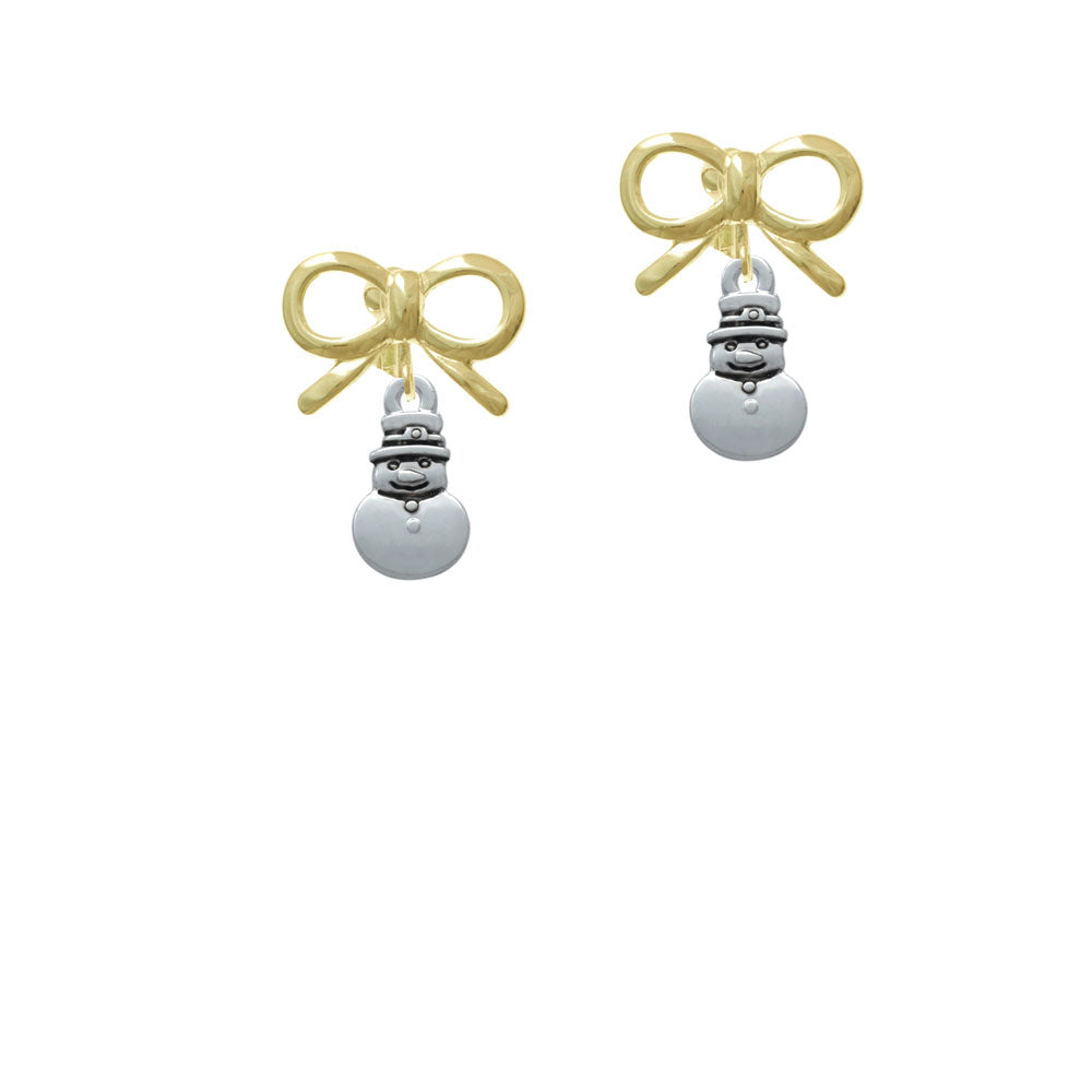 2-D Mini Snowman Crystal Clip On Earrings Image 10