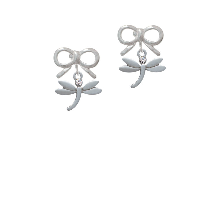 Small Dragonfly with Crystal Crystal Clip On Earrings Image 9