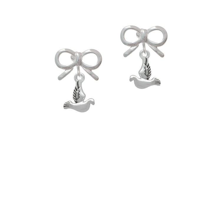 2-D Small Dove Crystal Clip On Earrings Image 9