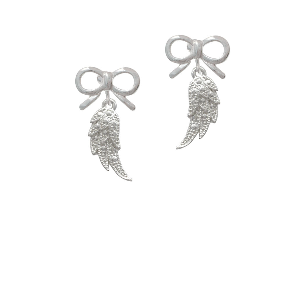 Textured Wing Crystal Clip On Earrings Image 9