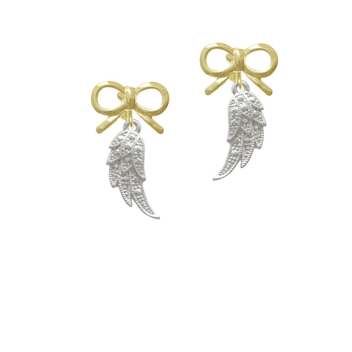 Textured Wing Crystal Clip On Earrings Image 10