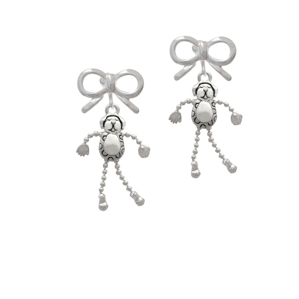 Dog with 4 Dangle legs Crystal Clip On Earrings Image 9